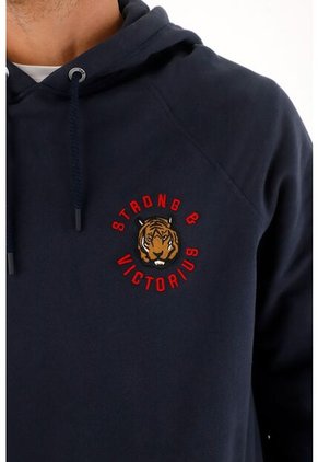 Tennis Buzo Hoodie Azul Con Bordado Decorativo Para Hombre