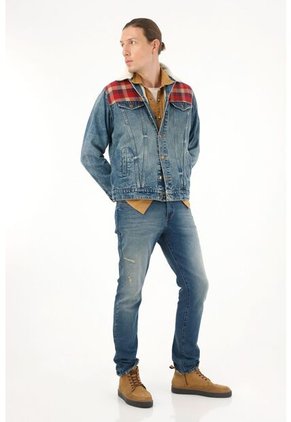 Tennis Chaqueta Tipo Trucker Forrada En Ovejo Para Hombre