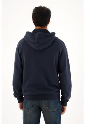 Tennis Buzo Hoodie Azul Con Bordado Decorativo Para Hombre