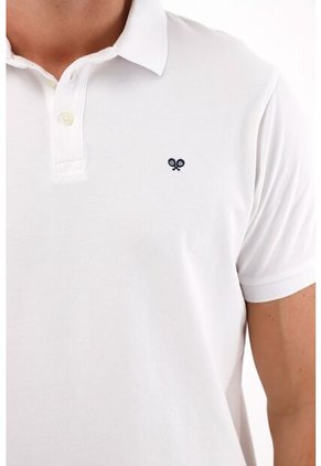 Tennis Polo Blanca Lycra-algodón Para Hombre