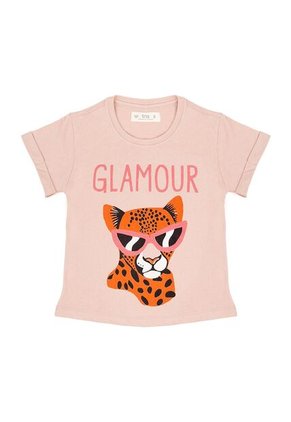 Camiseta Rosada Con Estampado De Leopardo Para Niña