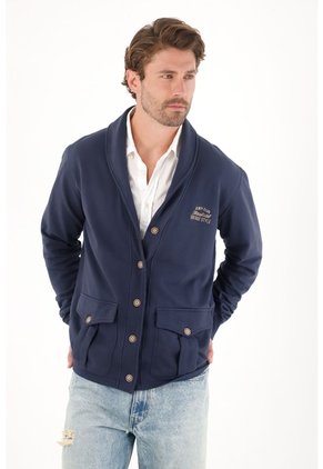 Tennis Buzo En Burda Con Botones Azul Para Hombre