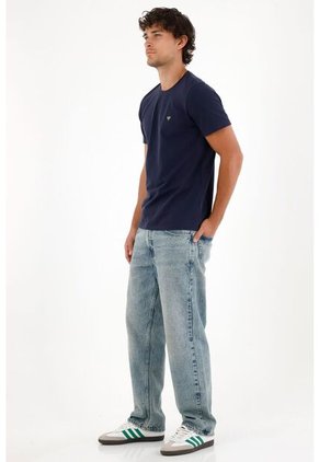 Tennis Camiseta En Tela Piqué Azul Para Hombre