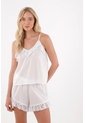Tennis Pijama De Short Con Detalles De Encaje Blanca Para Mujer de Tennis