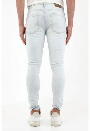 Tennis Jean Super Skinny Azul Claro Para Hombre