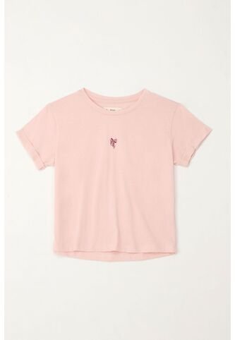 Camiseta Básica Estampada Rosada Para Niña Tennis