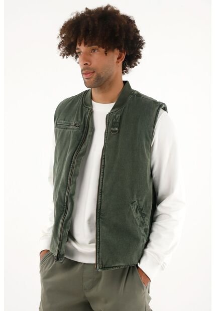 Tennis Chaleco Verde Con Teñido Overdye Para Hombre