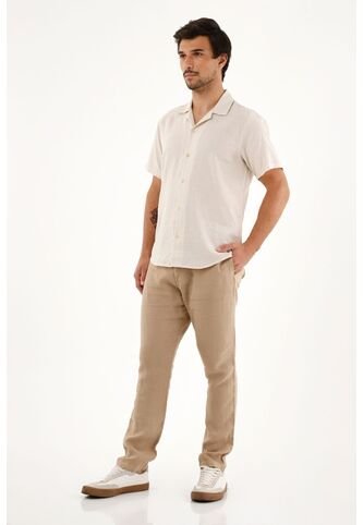 Tennis Pantalón Crudo 100% Lino Para Hombre Tennis