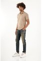 Tennis Polo Slim Fit Café Licra Para Hombre de Tennis