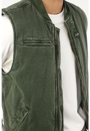 Tennis Chaleco Verde Con Teñido Overdye Para Hombre