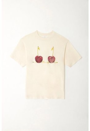 Tennis Camiseta Oversized Estampado Cerezas Crudo Para Mujer