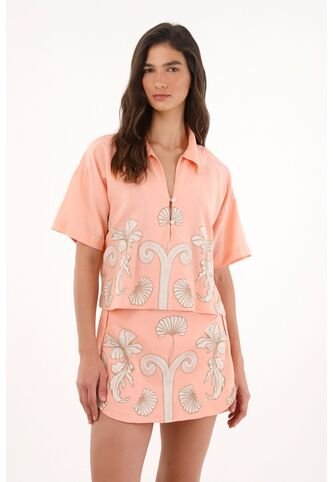 Camisa Con Estampado Especial Rosada Para Mujer Tennis