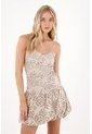 Tennis Vestido Corto Strapless En Ojalillo Gris Para Mujer de Tennis