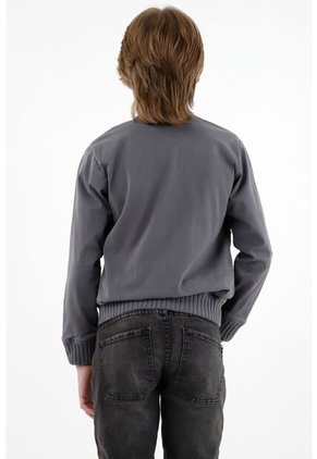 Chaqueta Gris Tipo Bomber Para Niño