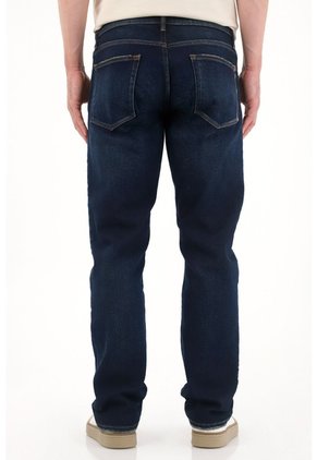 Tennis Jean Recto Con Detalles Selvedge Azul Oscuro Para Hombre