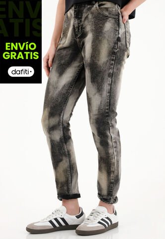 Tennis Jean Super Slim Tiro Medio Negro Para Mujer Tennis