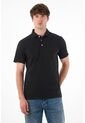 Tennis Polo Con Raqueta Bordada Negra Para Hombre de Tennis
