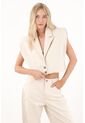 Tennis Chaleco Boxy Fit Con Hombreras Crudo Para Mujer de Tennis