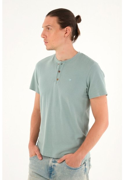 Tennis Camiseta Verde Manga Corta Para Hombre
