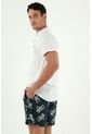 Pantaloneta De Baño Azul Estampada de Tennis