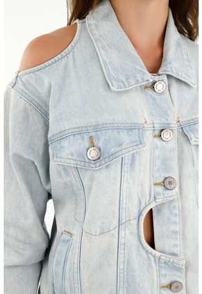 Tennis Chaqueta Con Aberturas Localizadas Azul Para Mujer