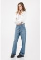Tennis Jean Recto Con Botonadura Visible En Denim Para Mujer de Tennis