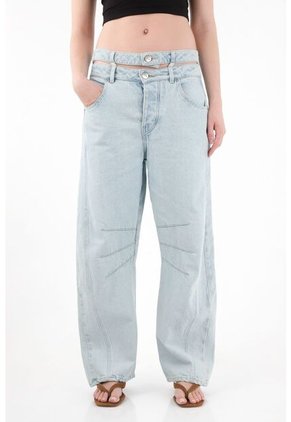 Tennis Jean Horseshoe Con Doble Pretina Y Cut Out Para Mujer