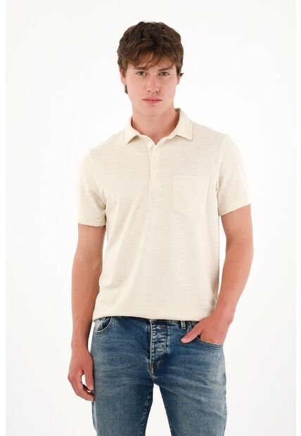 Camiseta Polo Manga Corta Crudo Para Hombre