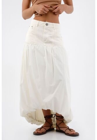 Tennis Falda Larga Para Mujer De Algodón Blanca Globo Con Frunce Tennis