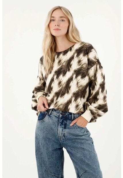 Tennis Buzo Estampado Silueta Oversize Para Mujer
