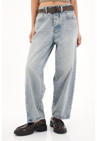 Tennis Jean Horseshoe De Tiro Bajo Azul Con Diseño Versátil Para Mujer Tennis