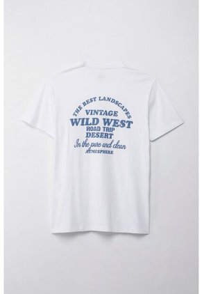 Tennis Camiseta Manga Corta Estampada Blanca Para Hombre