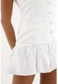 Tennis Vestido Blanco Corto Con Botones Para Mujer de Tennis