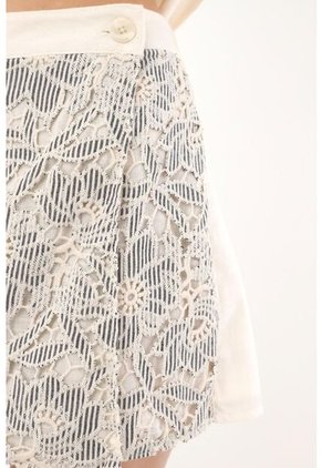 Tennis Falda Corta Con Diseño De Rayas Y Flores Para Mujer