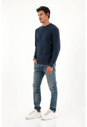 Tennis Buzo Tejido En Hilaza De índigo Azul Para Hombre