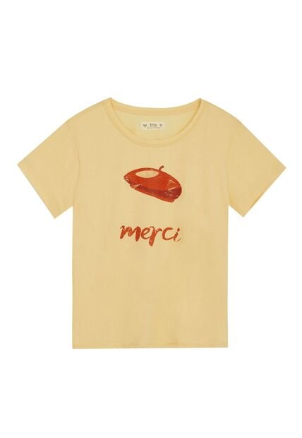 Tennis Camiseta Amarilla Manga Corta Para Mujer