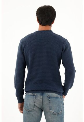 Tennis Buzo Tejido En Hilaza De índigo Azul Para Hombre