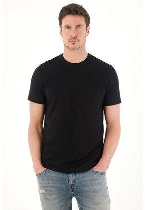 Tennis Camiseta En Tela Piqué Negra Para Hombre