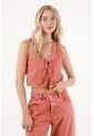 Tennis Chaleco En Bull Denim Rojo Para Mujer de Tennis