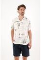 Tennis Camisa Tipo Bowling Con Print De Veleros Para Hombre de Tennis