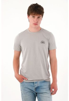 Tennis Camiseta Básica Manga Corta Gris Para Hombre