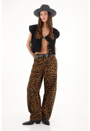 Pantalón Estampado Animal Print Para Mujer
