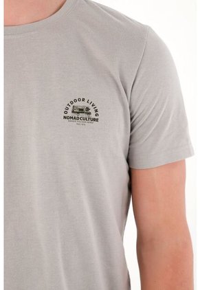 Tennis Camiseta Básica Manga Corta Gris Para Hombre