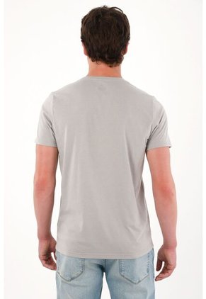 Tennis Camiseta Básica Manga Corta Gris Para Hombre