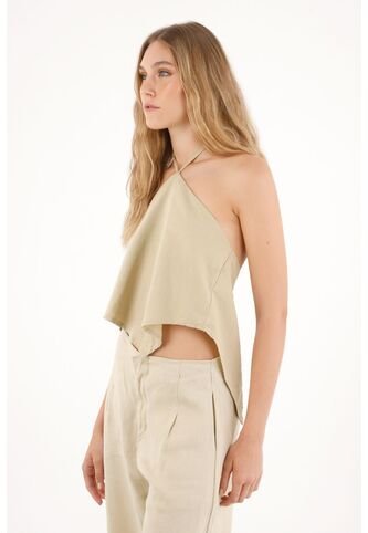 Camisa Con Escote Halter Café Para Mujer Tennis