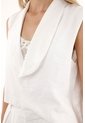 Tennis Chaleco Asimétrico Con Solapa Blanco Para Mujer de Tennis