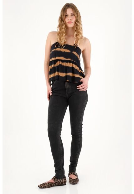 Tennis Jean Super Slim Negro Para Mujer