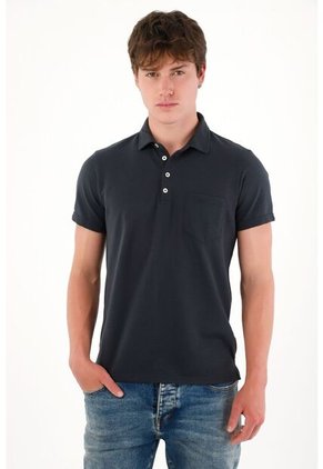 Tennis Camiseta Polo Manga Corta Azul Para Hombre