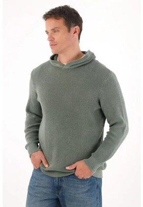 Tennis Buzo Tipo Hoodie Tejido Verde Para Hombre