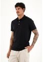 Tennis Polo Negra Con Raqueta Bordada Para Hombre de Tennis